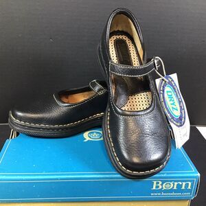 Vintage BORN Delancey Mary Jane Leather Shoes DRYZ Insole Black Girls Size 2 NEW